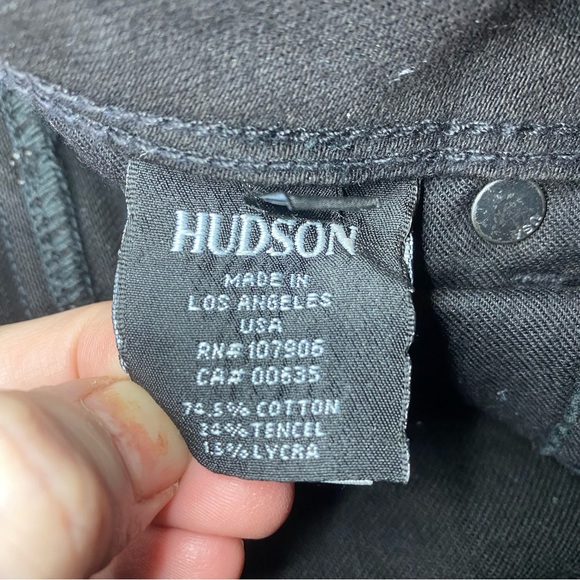 Hudson Collin Skinny Studded Mid Rise Black Skinny Jeans Size 27 - Picture 15 of 15